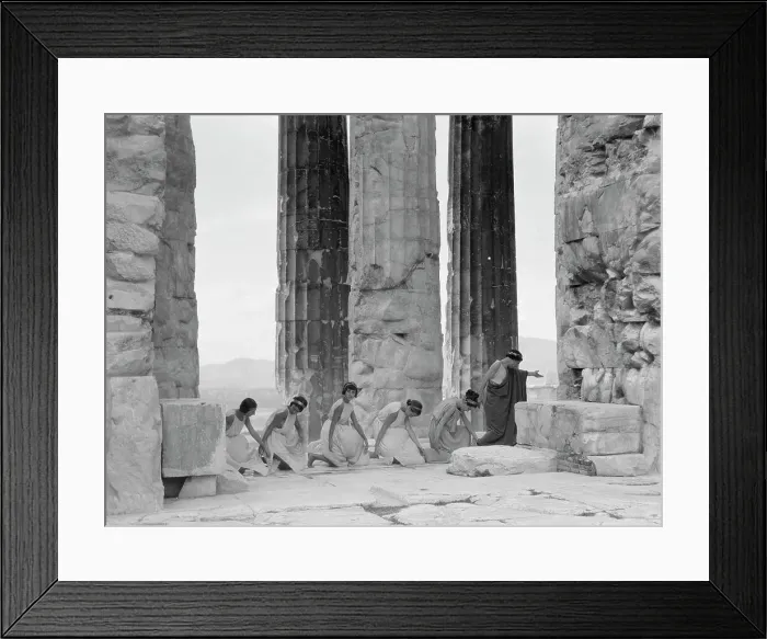 Framed Print : Kanellos dance group at ancient sites in Greece, 1929 Creator: Arnold Genthe Framed Print : Kanellos dance group at ancient sites in Greece, 1929 Creator: Arnold Genthe
