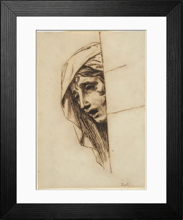 Framed Print : Head of a Woman, c. 1780. Creator: Jacques-Louis David Framed Print : Head of a Woman, c. 1780. Creator: Jacques-Louis David