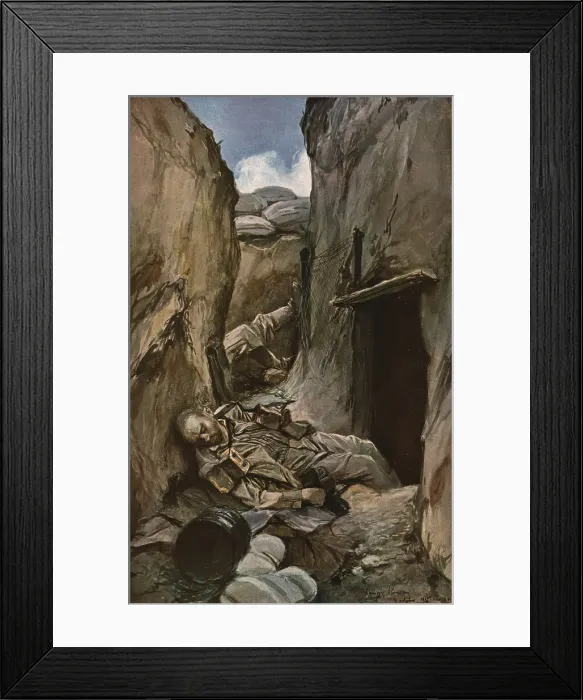 Framed Print : En Champagne; Tranchee conquise a Perthes (octobre 1915) 1915. Creator: Francois Flameng Framed Print : En Champagne; Tranchee conquise a Perthes (octobre 1915) 1915. Creator: Francois Flameng