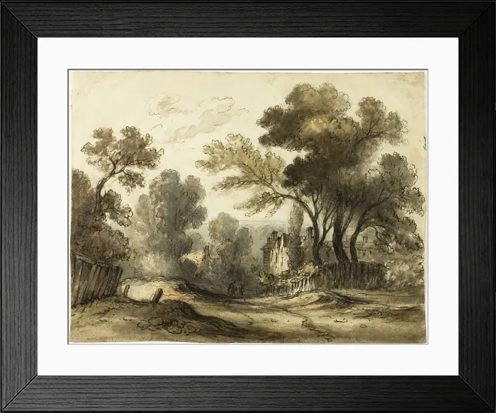 Framed Print : Dirt Road Landscape (recto), n.d. Creator: James Robertson Framed Print : Dirt Road Landscape (recto), n.d. Creator: James Robertson