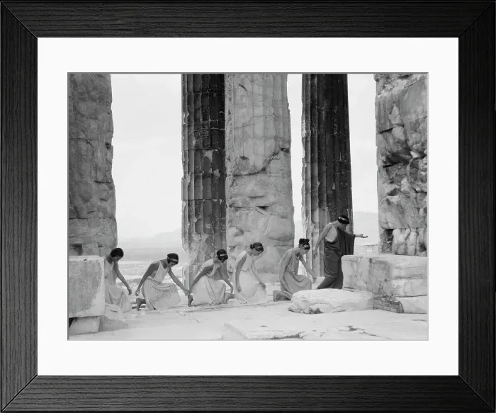 Framed Print : Kanellos dance group at ancient sites in Greece, 1929 Creator: Arnold Genthe Framed Print : Kanellos dance group at ancient sites in Greece, 1929 Creator: Arnold Genthe