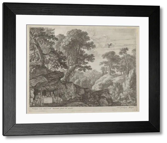 Framed Print : Saint Paul and Saint Anthony by the Entrance to the Cave. Creator: Herman van Swanevelt Framed Print : Saint Paul and Saint Anthony by the Entrance to the Cave. Creator: Herman van Swanevelt