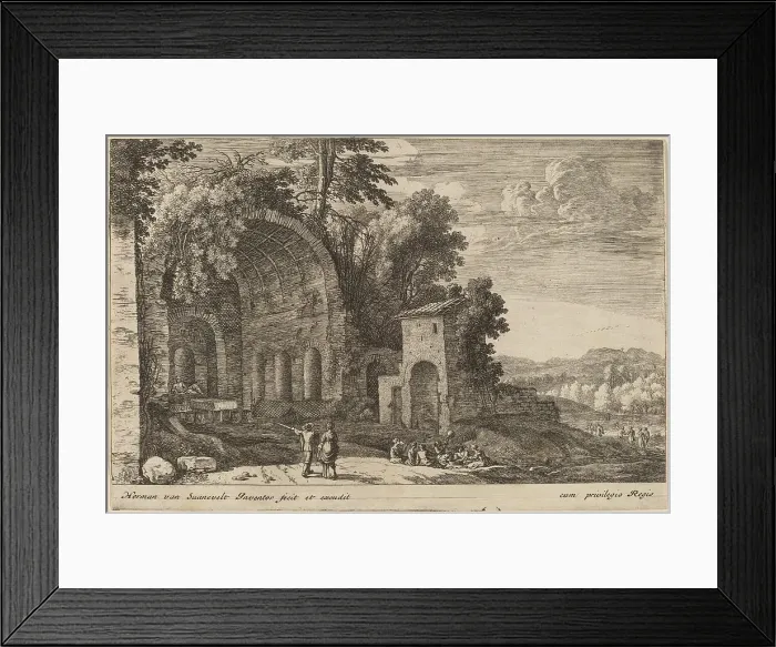 Framed Print : The Grotto of the Nymph Egeria. Creator: Herman van Swanevelt Framed Print : The Grotto of the Nymph Egeria. Creator: Herman van Swanevelt