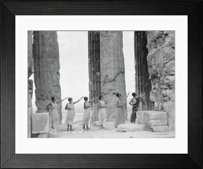 Framed Print : Kanellos dance group at ancient sites in Greece, 1929 Creator: Arnold Genthe Framed Print : Kanellos dance group at ancient sites in Greece, 1929 Creator: Arnold Genthe