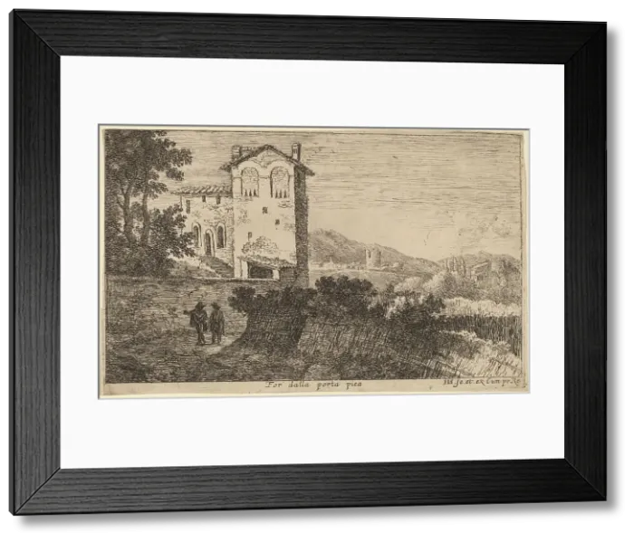 Framed Print : For dalla porta pia (Villa outside the Porta Pia). Creator: Herman van Swanevelt Framed Print : For dalla porta pia (Villa outside the Porta Pia). Creator: Herman van Swanevelt