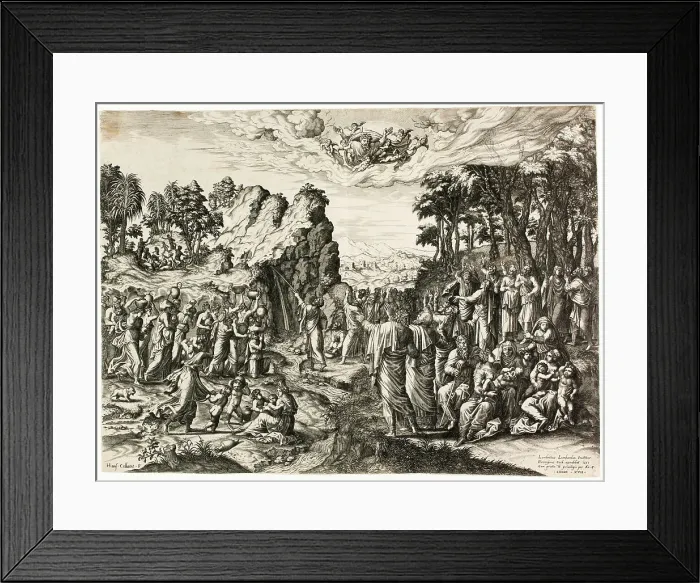Framed Print : Moses Striking the Rock, 1555. Creator: Jan Collaert I