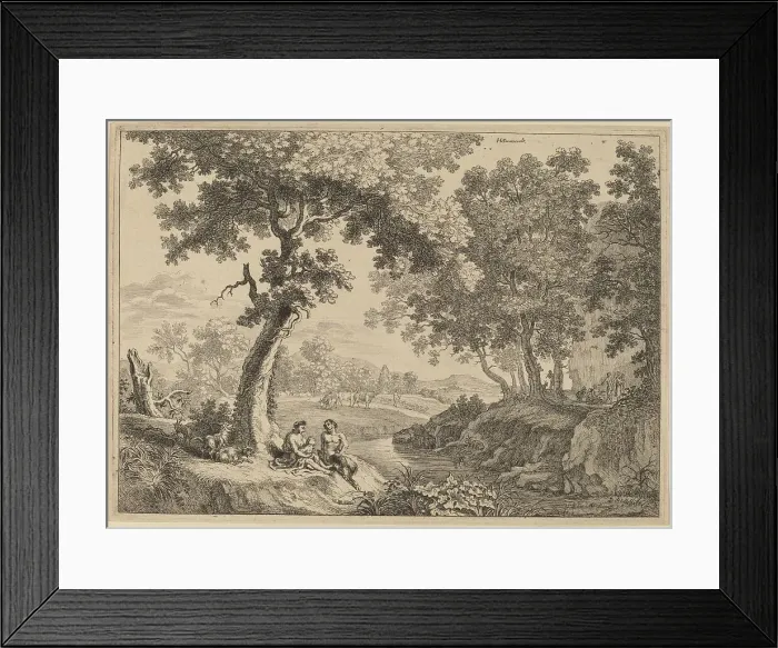 Framed Print : Satyr Family Seated under a Tree. Creator: Unknown Framed Print : Satyr Family Seated under a Tree. Creator: Unknown