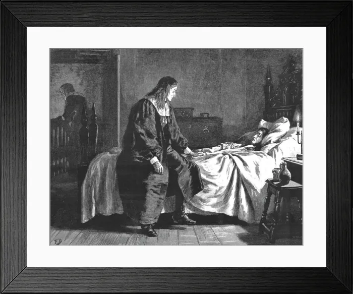 Framed Print : Urith: A Tale of Dartmoor, By S. Baring Gould, M. A.; She was quieter, lying with eye's closed, Creator: Frank Dadd. Urith: A Tale of Dartmoor, By S. Baring Gould, M Framed Print : Urith: A Tale of Dartmoor, By S. Baring Gould, M. A.; She was quieter, lying with eye's closed, Creator: Frank Dadd. Urith: A Tale of Dartmoor, By S. Baring Gould, M