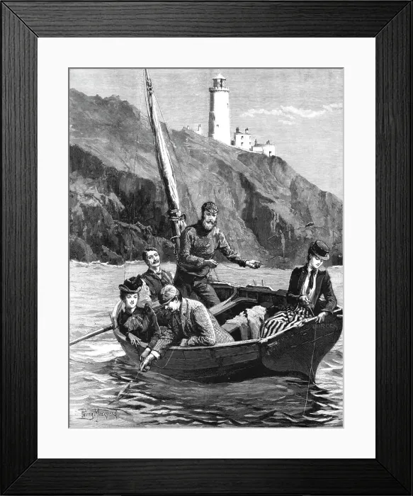 Framed Print : The Holiday Season - Fishing Off The Start Lighthouse, 1891. Creator: Percy Macquoid Framed Print : The Holiday Season - Fishing Off The Start Lighthouse, 1891. Creator: Percy Macquoid