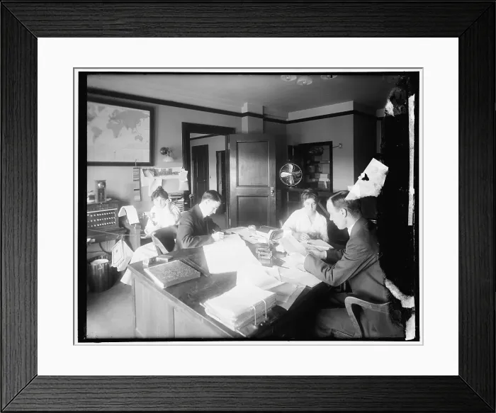 Framed Print : Chamber of Commerce telephone room, between 1910 and 1920. Creator: Harris & Ewing. Chamber of Commerce telephone room, between 1910 and 1920. Creator: Harris & Ewing Framed Print : Chamber of Commerce telephone room, between 1910 and 1920. Creator: Harris & Ewing. Chamber of Commerce telephone room, between 1910 and 1920. Creator: Harris & Ewing