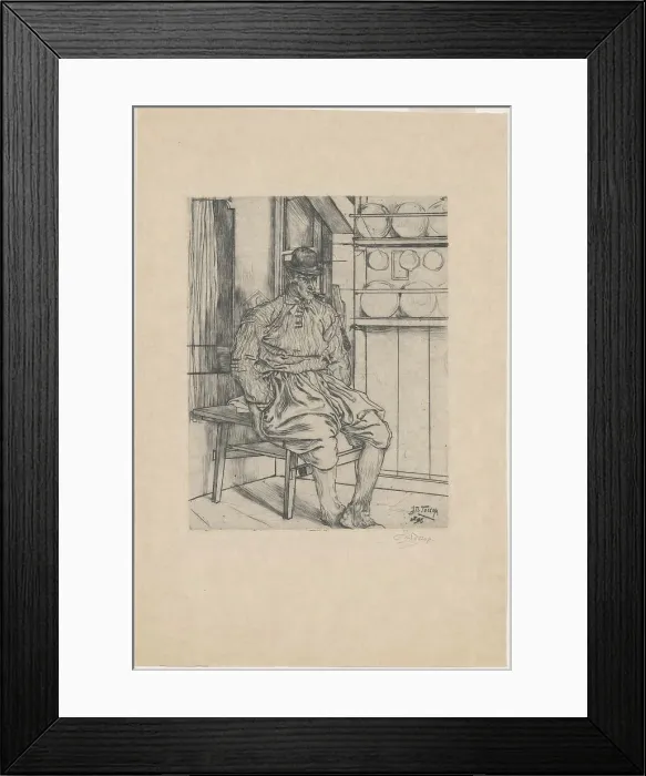Framed Print : Fisherman from Marken, 1896. Creator: Jan Toorop
