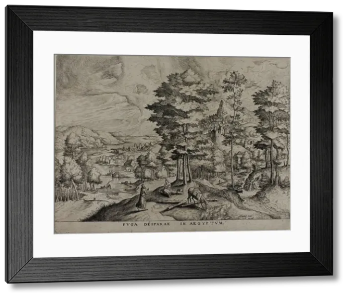 Framed Print : Flight into Egypt, from The Large Landscapes, 1555 / 56. Creator: Johannes van Doetecum I Framed Print : Flight into Egypt, from The Large Landscapes, 1555 / 56. Creator: Johannes van Doetecum I