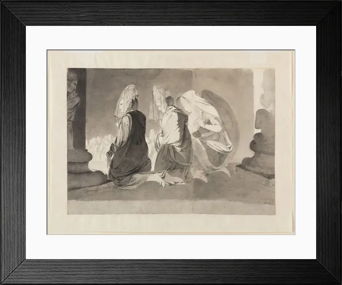 Framed Print : Three Kneeling Women, 1770 / 75. Creator: John Brown Framed Print : Three Kneeling Women, 1770 / 75. Creator: John Brown