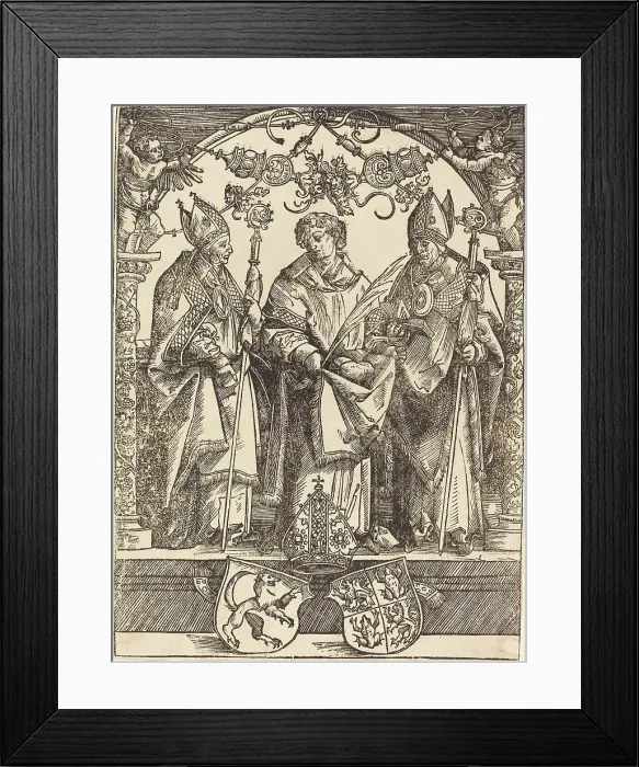 Framed Print : Saints Maximilian, Stephen, and Valentine, 1514. Creator: Wolf Traut Framed Print : Saints Maximilian, Stephen, and Valentine, 1514. Creator: Wolf Traut