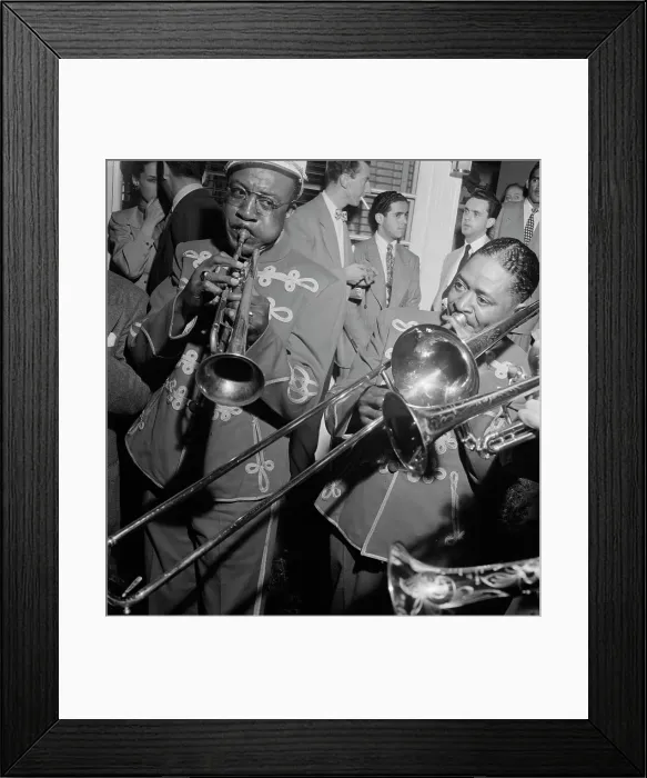 Framed Print : Portrait of Sandy Williams and Henry (Clay) Goodwin, Times Square(?), New York, N.Y. ca. July 1947. Creator: William Paul Gottlieb Framed Print : Portrait of Sandy Williams and Henry (Clay) Goodwin, Times Square(?), New York, N.Y. ca. July 1947. Creator: William Paul Gottlieb