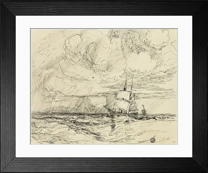 Framed Print : Ships at Sea During Storm, 1830 / 49 Framed Print : Ships at Sea During Storm, 1830 / 49