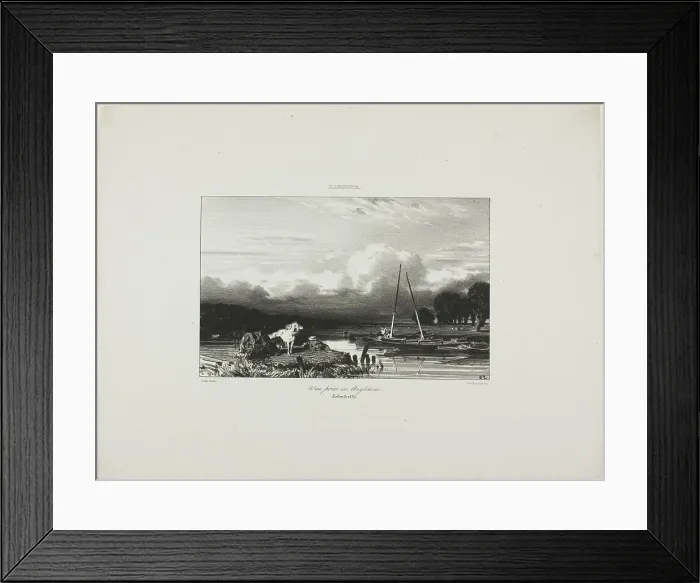 Framed Print : View in England, 1836. Creator: Jules Dupré Framed Print : View in England, 1836. Creator: Jules Dupré
