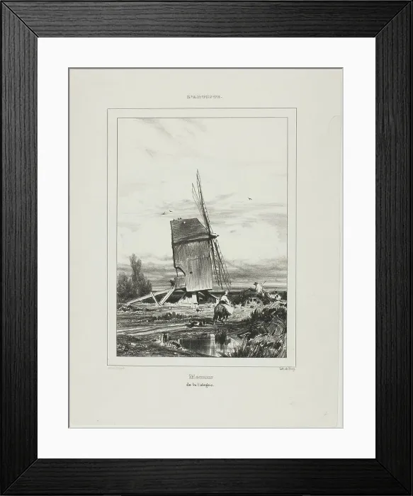 Framed Print : Windmill of Sologne, 1835. Creator: Jules Dupré Framed Print : Windmill of Sologne, 1835. Creator: Jules Dupré