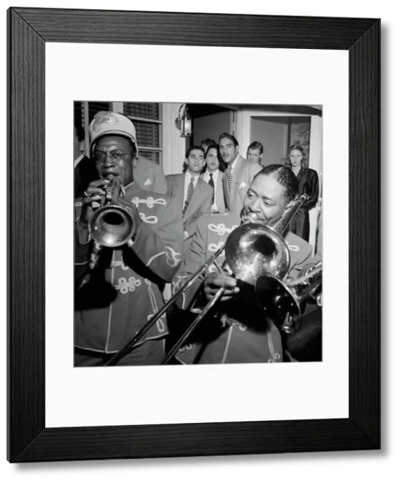 Framed Print : Portrait of Sandy Williams and Henry (Clay) Goodwin, Times Square(?), New York, N.Y. ca. July 1947. Creator: William Paul Gottlieb Framed Print : Portrait of Sandy Williams and Henry (Clay) Goodwin, Times Square(?), New York, N.Y. ca. July 1947. Creator: William Paul Gottlieb