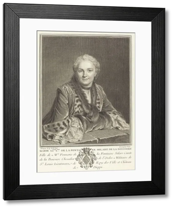 Framed Print : Marie Gallelise de la Fontaine. Creator: Louis Michel Petit Framed Print : Marie Gallelise de la Fontaine. Creator: Louis Michel Petit