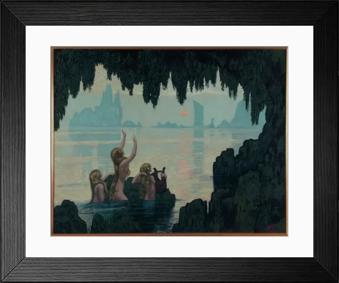 Framed Print : Sea nymphs singing, c.1912. Creator: Jean Francis Auburtin Framed Print : Sea nymphs singing, c.1912. Creator: Jean Francis Auburtin