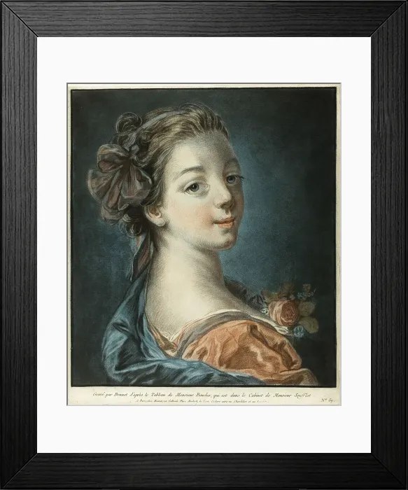 Framed Print : Bust of a Woman, c. 1771. Creator: Louis Marin Bonnet Framed Print : Bust of a Woman, c. 1771. Creator: Louis Marin Bonnet