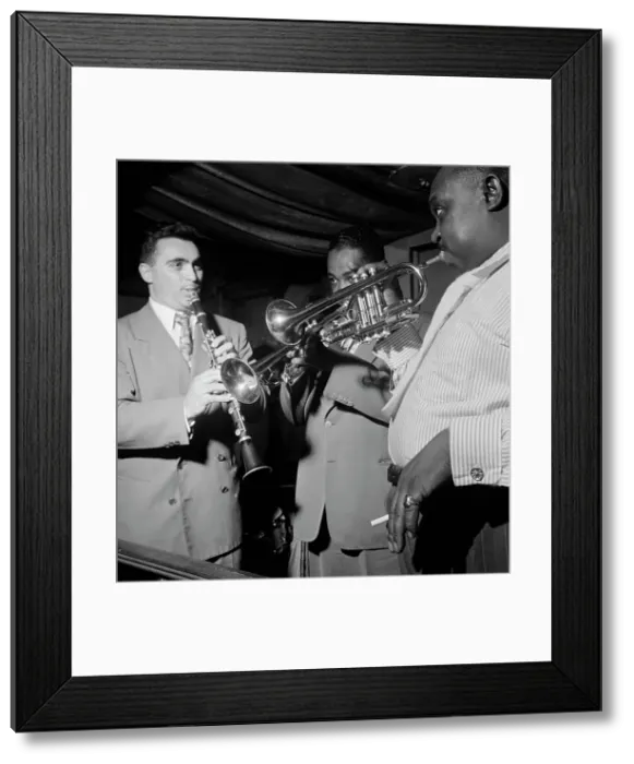 Framed Print : Portrait of Sol (Solomon) Yaged, Joe Thomas, and Rex William Stewart, Pied Piper, N.Y. 1947. Creator: William Paul Gottlieb Framed Print : Portrait of Sol (Solomon) Yaged, Joe Thomas, and Rex William Stewart, Pied Piper, N.Y. 1947. Creator: William Paul Gottlieb