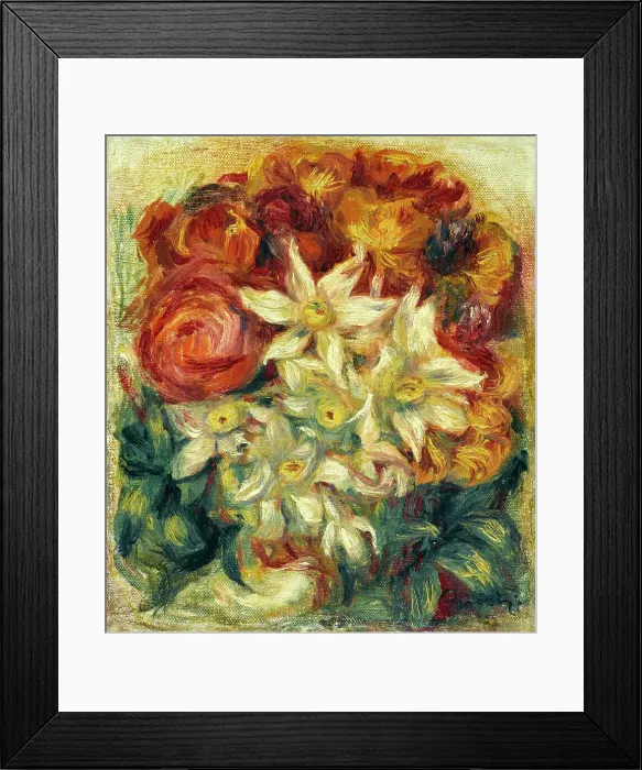 Framed Print : Bouquet de narcisses et de roses, c.1914. Creator: Pierre-Auguste Renoir Framed Print : Bouquet de narcisses et de roses, c.1914. Creator: Pierre-Auguste Renoir
