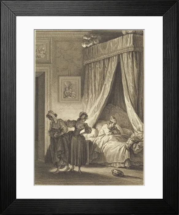 Framed Print : La gageure des trois commeres: La servante. Creators: Philippe Triere, Antoine Jean Duclos Framed Print : La gageure des trois commeres: La servante. Creators: Philippe Triere, Antoine Jean Duclos