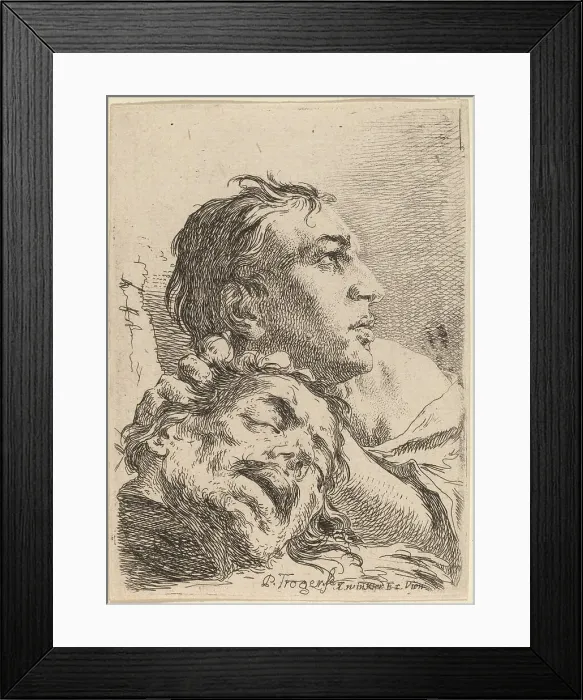 Framed Print : David with the Head of Goliath, 1720s. Creator: Paul Troger Framed Print : David with the Head of Goliath, 1720s. Creator: Paul Troger