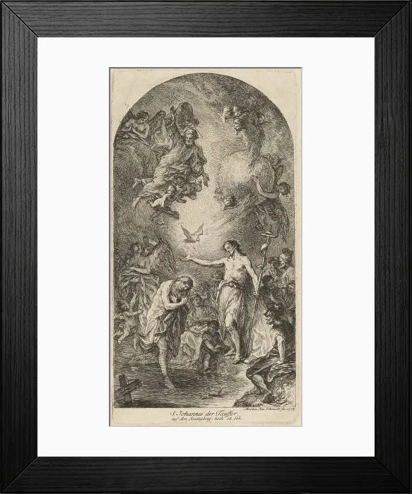 Framed Print : The Baptism of Christ, 1773. Creator: Martin Johann Schmidt Framed Print : The Baptism of Christ, 1773. Creator: Martin Johann Schmidt