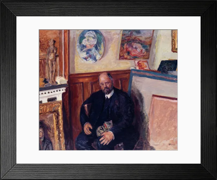 Framed Print : Portrait d'Ambroise Vollard au chat, c.1924. Creator: Pierre Bonnard Framed Print : Portrait d'Ambroise Vollard au chat, c.1924. Creator: Pierre Bonnard