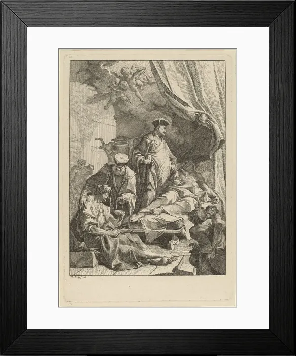 Framed Print : Saints Cosmas and Damian Caring for the Sick, c. 1736. Creator: Paul Troger
