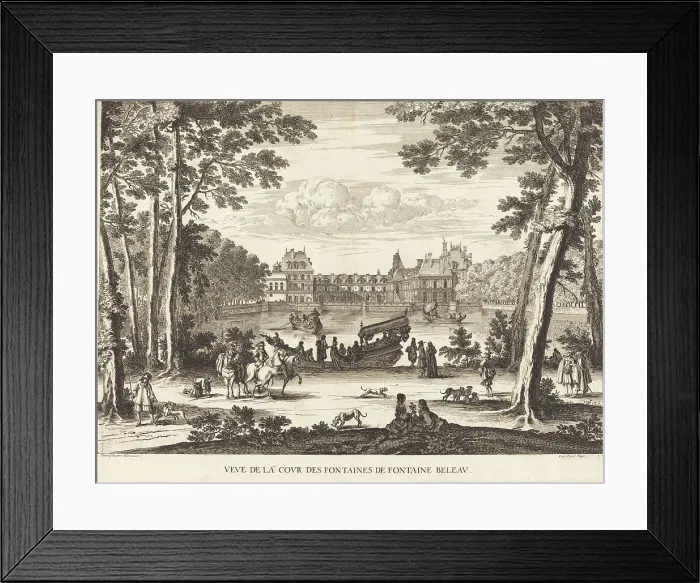 Framed Print : Veue de la cour des Fontaines de Fontaine Beleau, 1666. Creator: Israel Silvestre Framed Print : Veue de la cour des Fontaines de Fontaine Beleau, 1666. Creator: Israel Silvestre