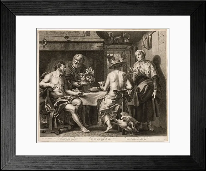 Framed Print : Jupiter and Mercury with Baucis and Philemon, c. 1650. Creator: Nicolaes Lauwers Framed Print : Jupiter and Mercury with Baucis and Philemon, c. 1650. Creator: Nicolaes Lauwers