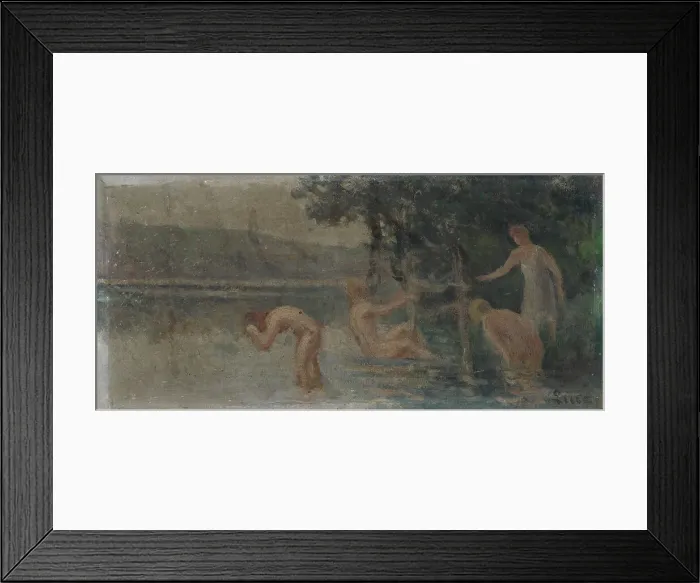 Framed Print : Baigneuses, late 19th-early 20th century. Creator: Maximilien Luce Framed Print : Baigneuses, late 19th-early 20th century. Creator: Maximilien Luce
