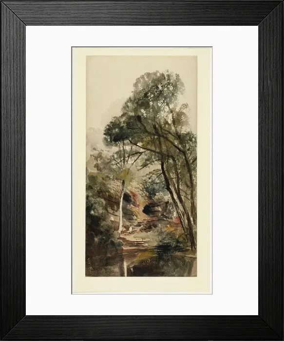 Framed Print : A Wooded River Landscape, 1839 / 40. Creator: Peter de Wint Framed Print : A Wooded River Landscape, 1839 / 40. Creator: Peter de Wint