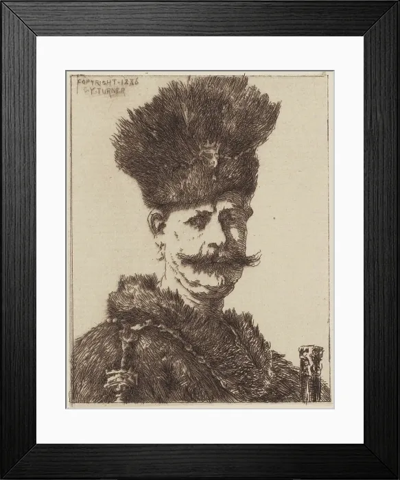 Framed Print : Portrait of a Man, 1886. Creator: Charles Yardley Turner Framed Print : Portrait of a Man, 1886. Creator: Charles Yardley Turner