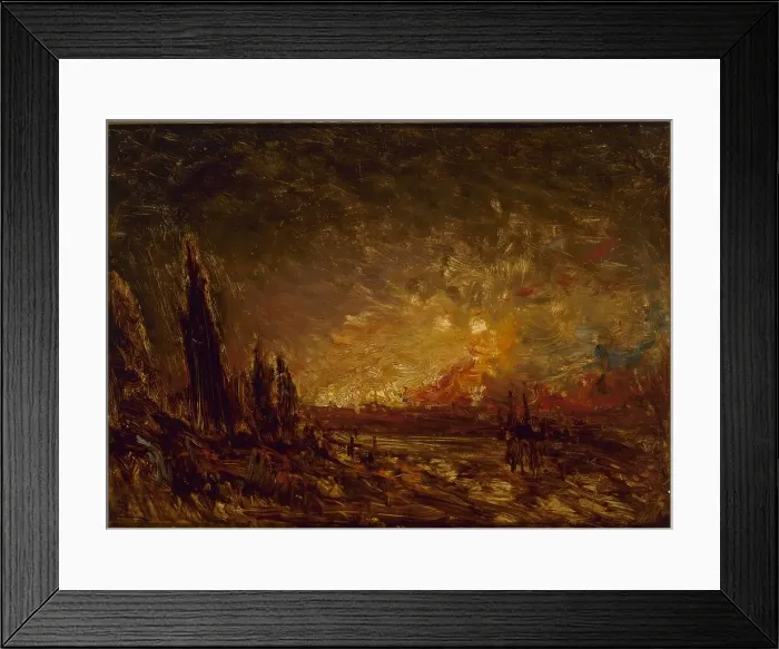 Framed Print : L'incendie. Creator: Felix Francois Georges Philibert Ziem Framed Print : L'incendie. Creator: Felix Francois Georges Philibert Ziem