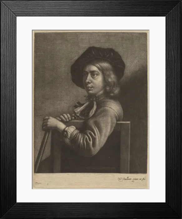 Framed Print : Self-Portrait. Creator: Wallerant Vaillant Framed Print : Self-Portrait. Creator: Wallerant Vaillant