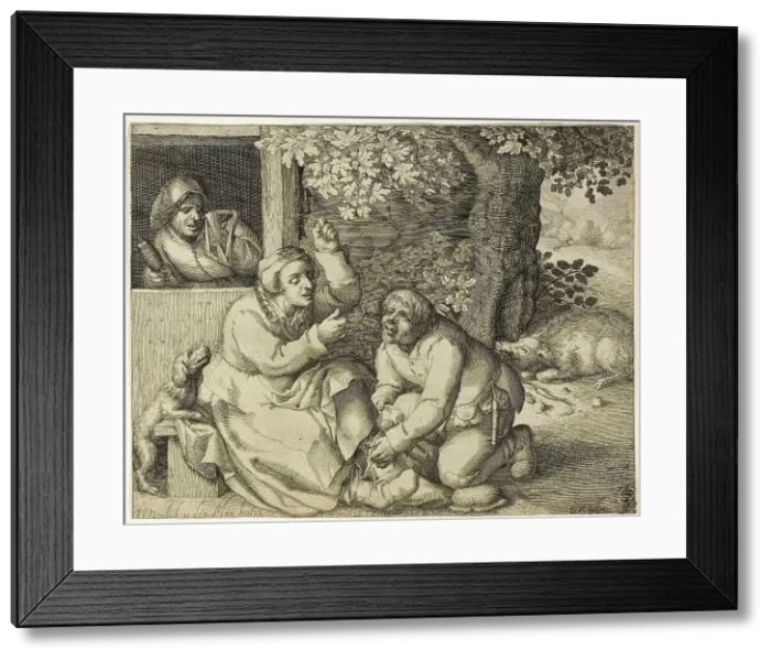 Framed Print : Allegory of Marital Strife, 1607. Creator: Pieter Serwouters Framed Print : Allegory of Marital Strife, 1607. Creator: Pieter Serwouters