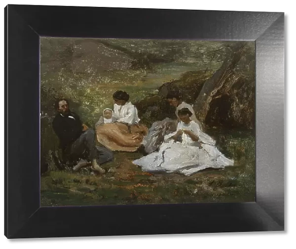Réunion de famille à Bourron-Marlotte (Théodore de Banville dans la forêt de Fontainebleau), 1857. Creator: Jules Breton