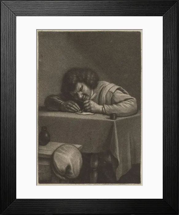 Framed Print : A Man Writing at a Table. Creator: Wallerant Vaillant Framed Print : A Man Writing at a Table. Creator: Wallerant Vaillant