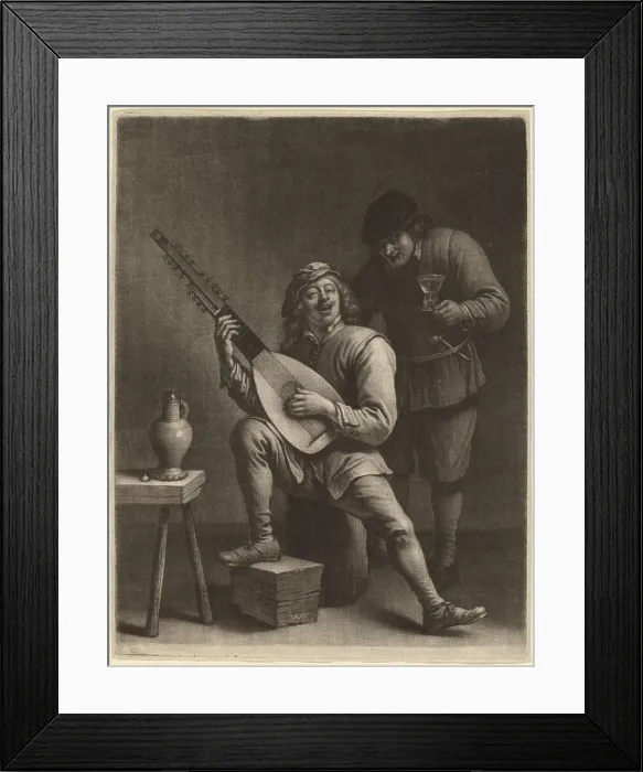 Framed Print : The Lute Player and the Drinker. Creator: Wallerant Vaillant Framed Print : The Lute Player and the Drinker. Creator: Wallerant Vaillant