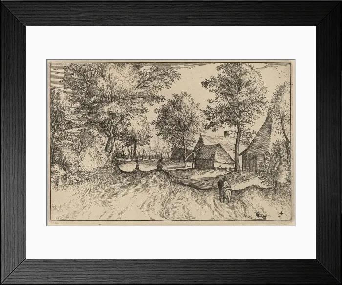 Framed Print : Village Road, published 1612. Creator: Claes Jansz Visscher Framed Print : Village Road, published 1612. Creator: Claes Jansz Visscher