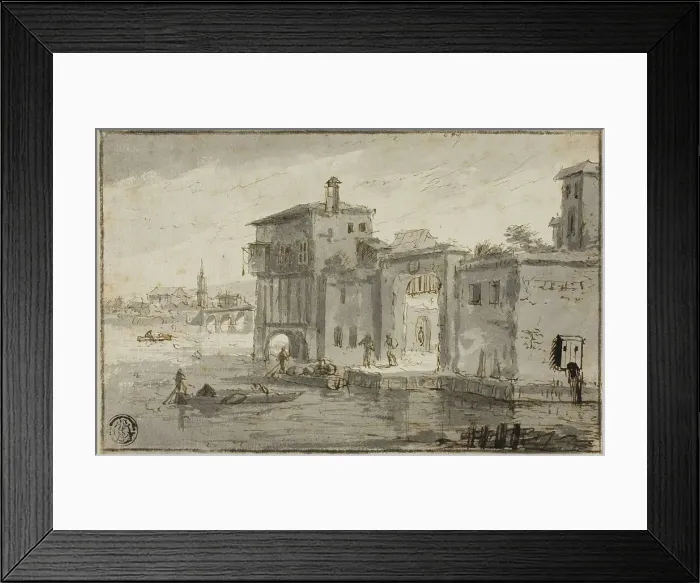 Framed Print : Buildings Beside Lagoon, n.d Framed Print : Buildings Beside Lagoon, n.d