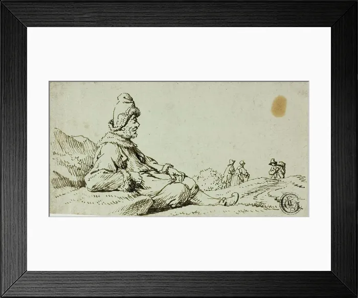 Framed Print : Man Resting in Landscape, n.d Framed Print : Man Resting in Landscape, n.d