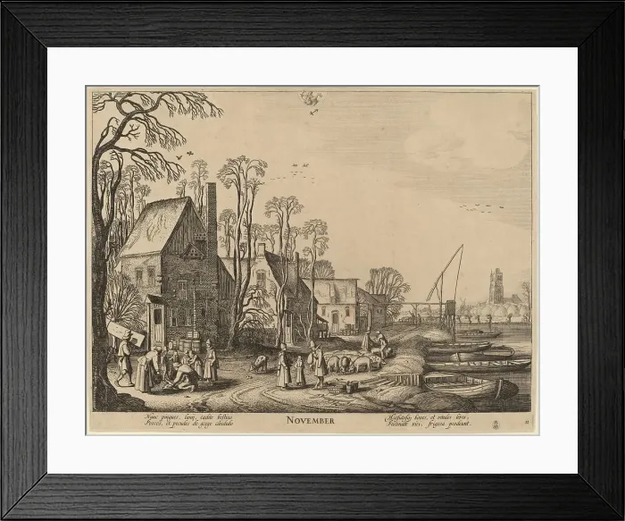 Framed Print : November. Creator: Jan van de Velde II Framed Print : November. Creator: Jan van de Velde II