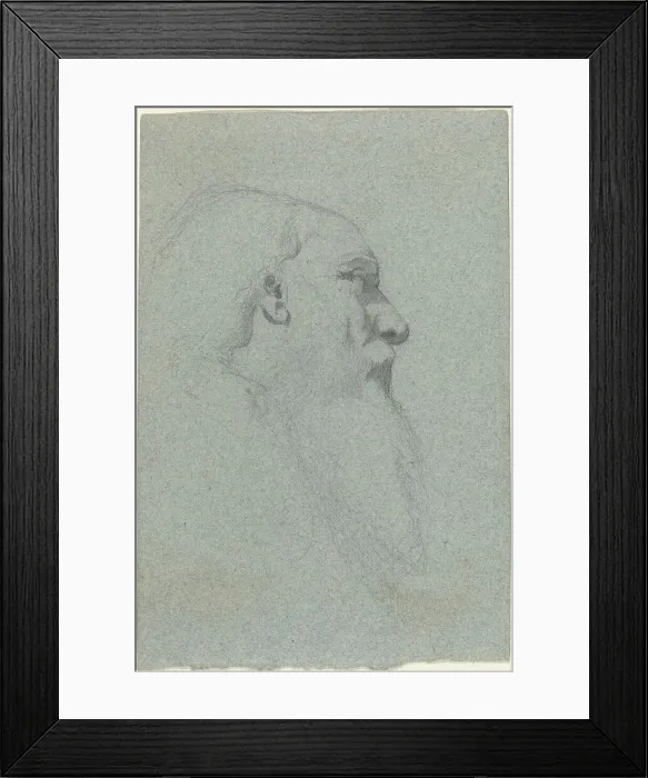 Framed Print : Head of a Bearded Man, Looking Right. Creator: Alexandre Bida Framed Print : Head of a Bearded Man, Looking Right. Creator: Alexandre Bida