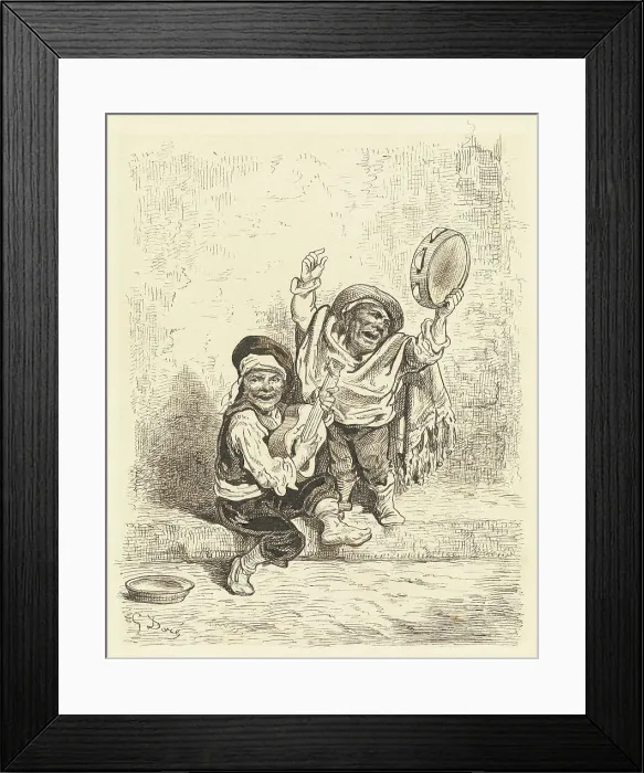 Framed Print : Dwarf Musicians of Granada, 1861 / 1862. Creator: Gustave Doré Framed Print : Dwarf Musicians of Granada, 1861 / 1862. Creator: Gustave Doré